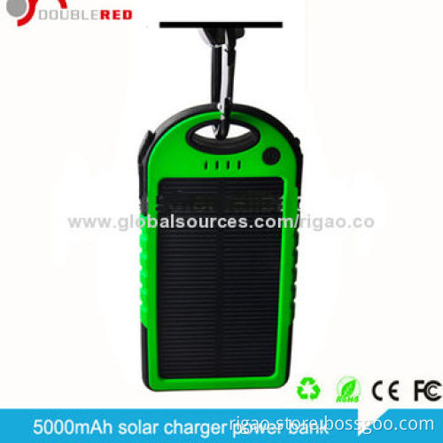 5000mAh Solar Power Bank with USB Cable
